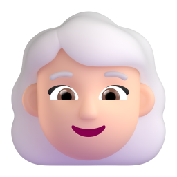 woman: light skin tone, white hair β Fluent 3D
