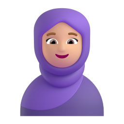 woman with headscarf: medium-light skin tone β Fluent 3D